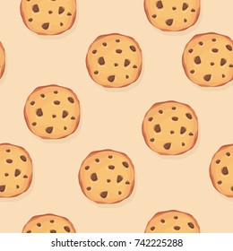 Seamless vector pattern with cookies