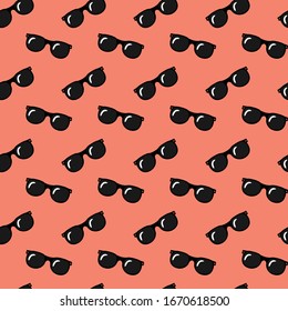seamless vector pattern with cool sunglasses.  exotic fashion trend of eyeglasses. endless repeat vector illustration for textile, print, wrapping.