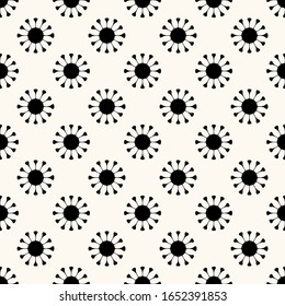Seamless vector pattern of coronavirus 2019-nCov virus icon in flat style. Concept of epidemic or quarantine.