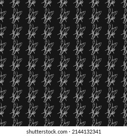 Seamless vector pattern with crayfish. Doodle vector with crayfish icons on black background. Vintage crayfish pattern