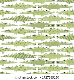 Seamless vector pattern with crocodiles