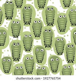 Seamless vector pattern with crocodiles