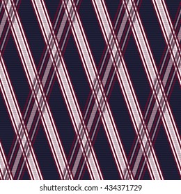Seamless vector pattern with crossed lines mainly in dark blue, light grey and red hues