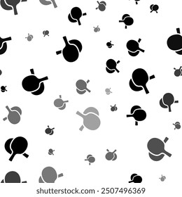 Seamless vector pattern with crossed ping pong rackets symbols, creating a creative monochrome background with rotated elements. Vector illustration on white background