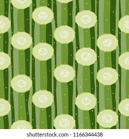 Seamless vector pattern with cucumbers