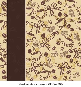 seamless vector pattern with cup of coffee