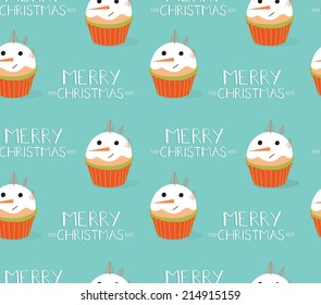 Seamless vector pattern with cupcakes 