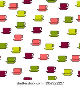 seamless vector pattern with cups.