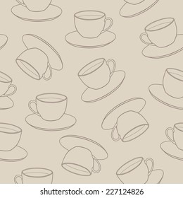 seamless vector pattern with cups