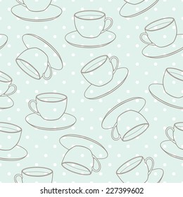 seamless vector pattern with cups