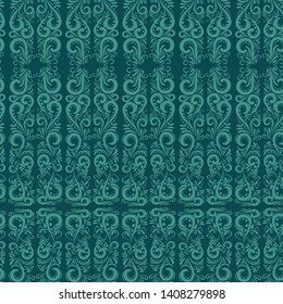 Seamless vector pattern with curls on a dark background.