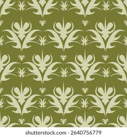 Seamless vector pattern with curly elegant bouquet. Graphic drawing of flowers anemones, physalis, leaves