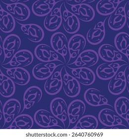 Seamless vector pattern with curly elegant bouquet. Graphic drawing of flowers anemones, physalis, leaves