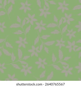 Seamless vector pattern with curly elegant bouquet. Graphic drawing of flowers anemones, physalis, leaves