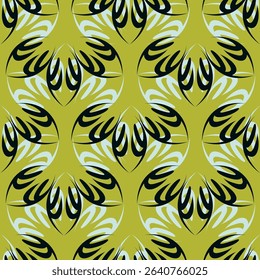 Seamless vector pattern with curly elegant bouquet. Graphic drawing of flowers anemones, physalis, leaves