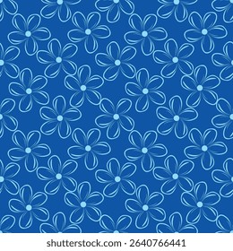 Seamless vector pattern with curly elegant bouquet. Graphic drawing of flowers anemones, physalis, leaves