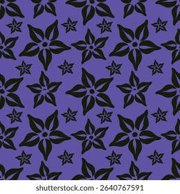 Seamless vector pattern with curly elegant bouquet. Graphic drawing of flowers anemones, physalis, leaves