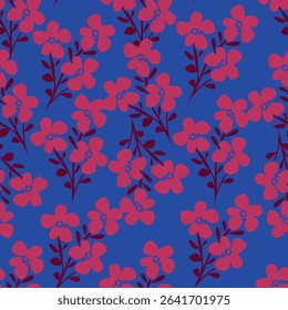 Seamless vector pattern with curly elegant bouquet. Graphic drawing of flowers anemones, physalis, leaves
