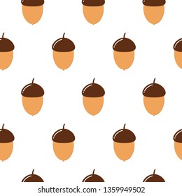 Seamless vector pattern cute acorns. For autumn greeting cards, t-shirt prints, birthday, scrapbook, wallpaper, gift paper, pattern fills.