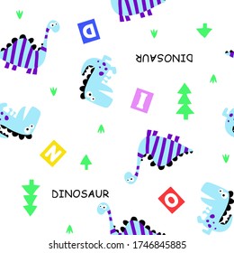 Nahtlose Vektormuster süße Babydinosaurier