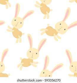 seamless vector pattern of cute bunnies