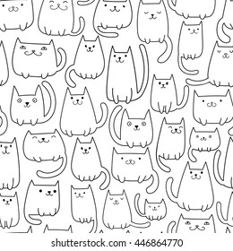 Seamless vector pattern with cute cats