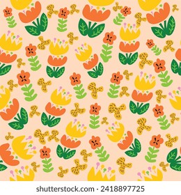 Seamless vector pattern with cute design, typography poster, card, label, brochure, flyer, page, banner design. Vector illustration background