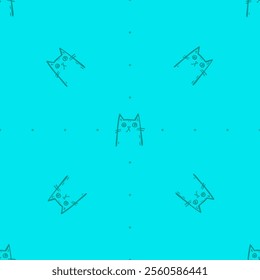 Seamless vector pattern with cute draw cats. Simple doodle style	