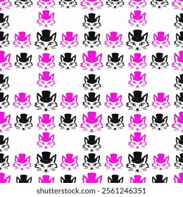 Seamless vector pattern with cute draw fox. Simple doodle style. Colorful animal wallpapers	
