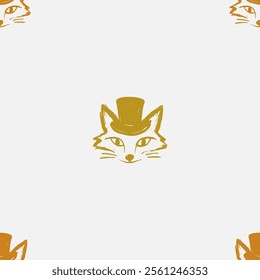 Seamless vector pattern with cute draw fox. Simple doodle style. Colorful animal wallpapers	
