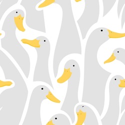 Seamless Vector Pattern With Cute Ducks-geese