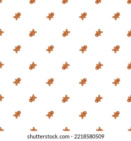 Seamless vector pattern and cute hand drawn gingerbread man  Trendy minimalistic Christmas texture  Scandi theme background for gift  wrapping paper  packaging  card  fabric  textile  wallpaper 