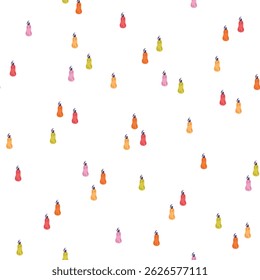 Padrão de vetor sem costura com abóboras desenhadas à mão bonitinho. Design escandinavo divertido. Fundo de outono sazonal para vestuário, tecido, papel de parede, têxtil, embalagem, cartão, presente, capa, papel de embrulho.