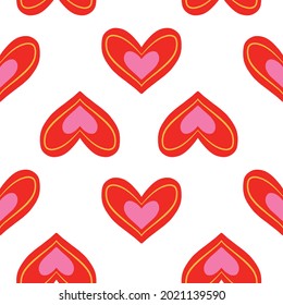 Patrón vectorial impecable con corazones lindos.