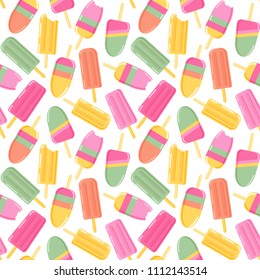 Seamless vector pattern with cute ice creams.