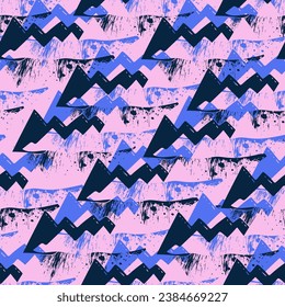Seamless vector pattern with cute mountains