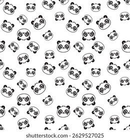 Seamless vector pattern with cute pandas