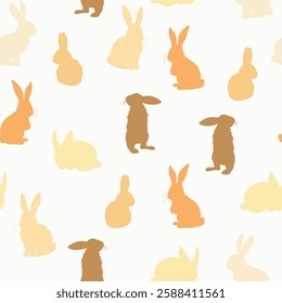 Seamless vector pattern with cute, rabbits background. Perfect for textile, wallpaper or print design.