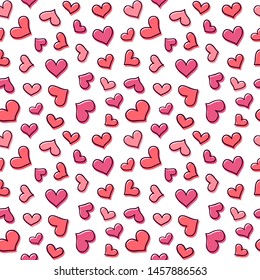 Seamless vector pattern with cute small hearts.