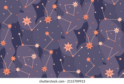 seamless vector pattern with cute stars