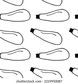 Seamless vector pattern cute vegan food. Zucchini.
