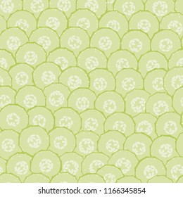 Seamless vector pattern with cutted cucumbers