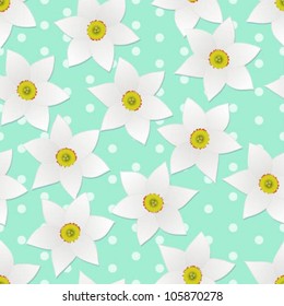 Seamless vector pattern with daffodils