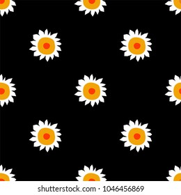 Seamless vector pattern with daisies