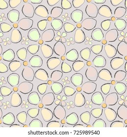 Seamless vector pattern with daisies. Floral texture for wrapping, paper, textile, wallpaper.