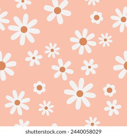 Seamless vector pattern with daisy