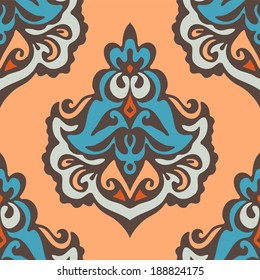 Seamless vector pattern damask floral design