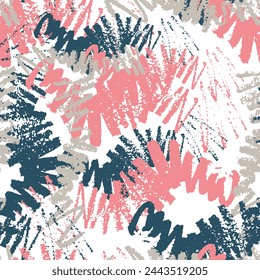 Seamless vector pattern with dark blue abstract ornament.