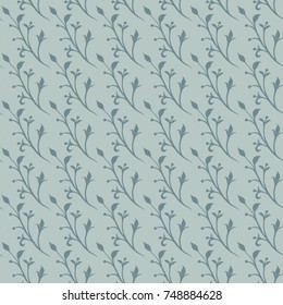 Seamless vector pattern with a dark grey floral motif on a lighter grey background.