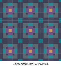 Seamless vector pattern of dark multicolored rectangles and squares